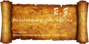 Reichenberg Zétény névjegykártya